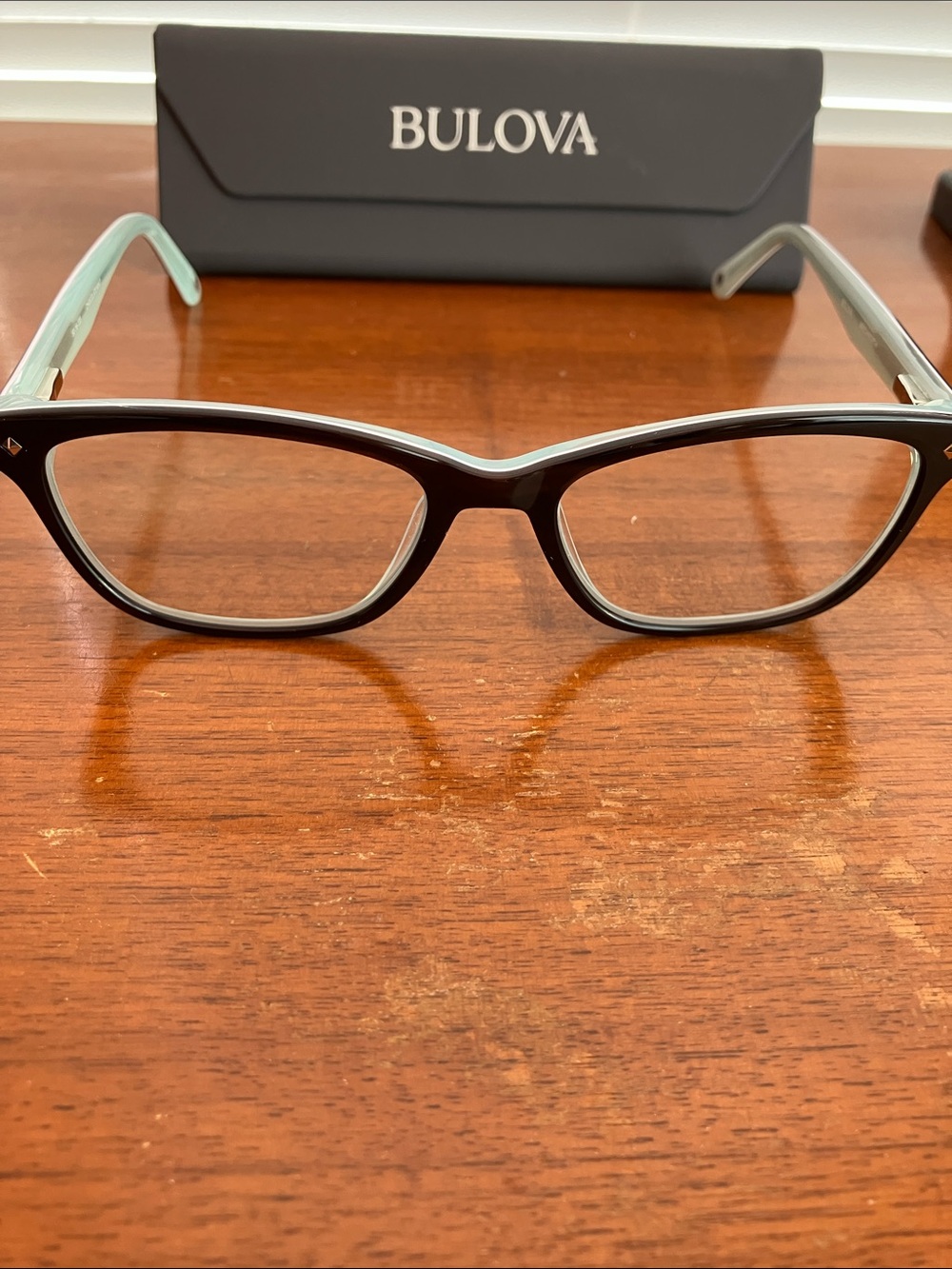 Bulova Black and Mint Green Rectangular Eyewear
